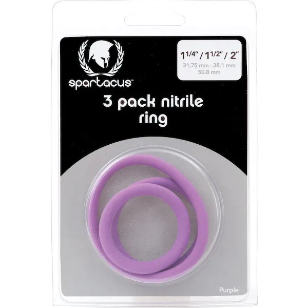 Spartacus-Nitrile-Cock-Ring-Set-Purple-Pack-of-3