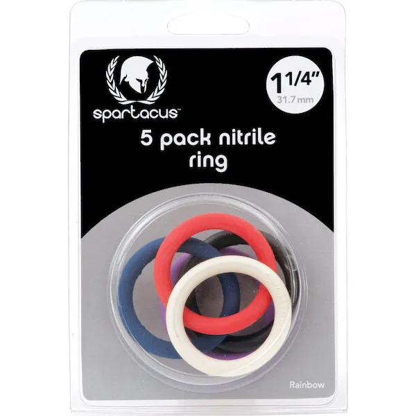 Spartacus-1-25-inch-Nitrile-Cock-Ring-Set-Asst-Colors-Pack-of-5