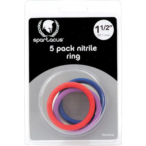 Spartacus-1-5-inch-Nitrile-Cock-Ring-Set-Asst-Colors-Pack-of-5