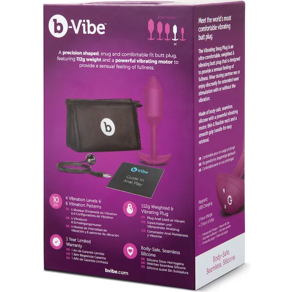 b-Vibe-Vibrating-Weighted-Snug-Plug-M-112-g-Rose