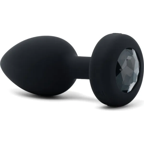b-Vibe Remote Control Vibrating Jewel Plug (M/L) - Black