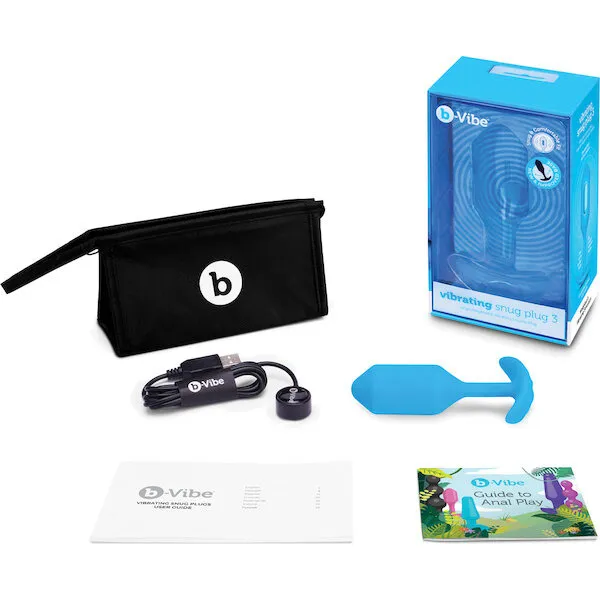 b-Vibe Vibrating Snug Plug - Blue Large