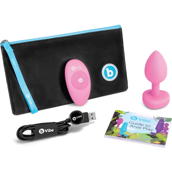 b-Vibe Vibrating Heart Plug S/M - Pink