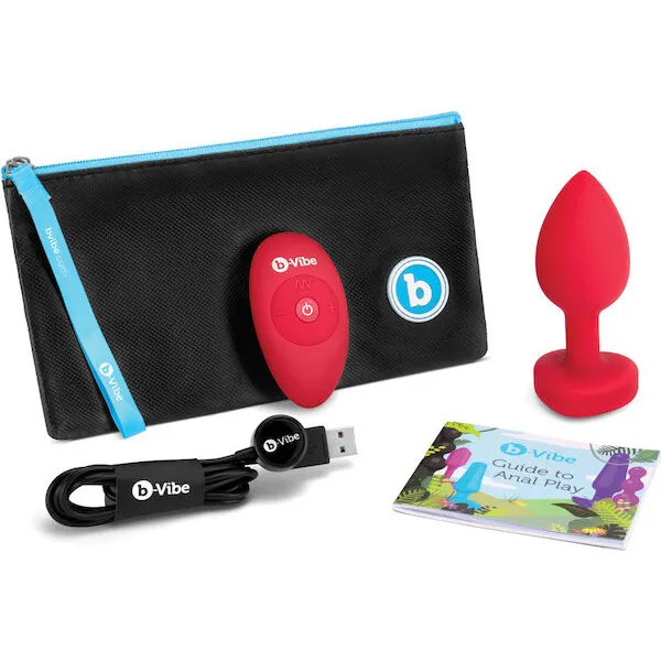 b-Vibe Vibrating Heart Plug M/L - Red