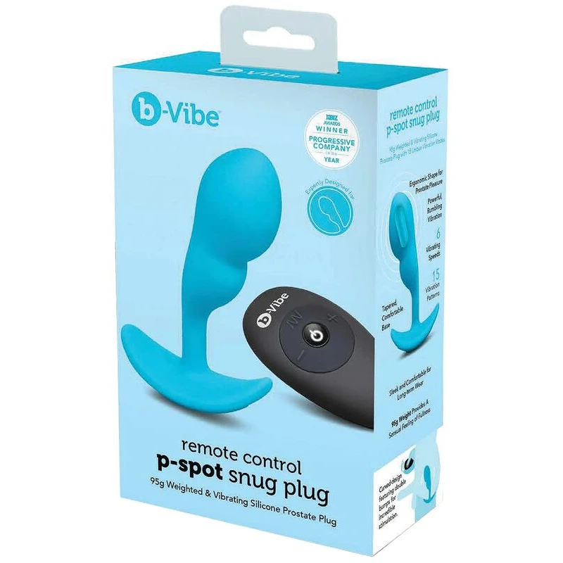 b-Vibe Remote Control P-Spot Snug Plug - Blue