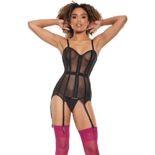 Powernet-Fully-Boned-Corset-w-Lace-Up-Back-Black-SM