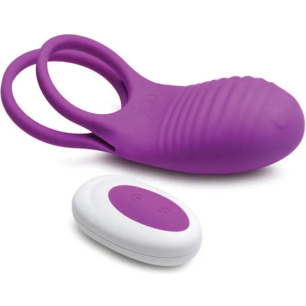 Curve Toys Gossip Love Loops 10X Silicone Cock Ring w/Remote - Violet