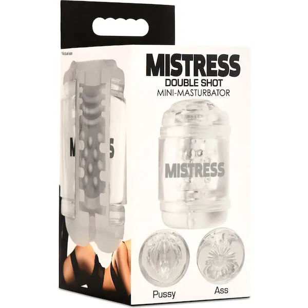 Curve-Toys-Mistress-Double-Shot-Pussy-and-Ass-Mini-Masturbator-Clear