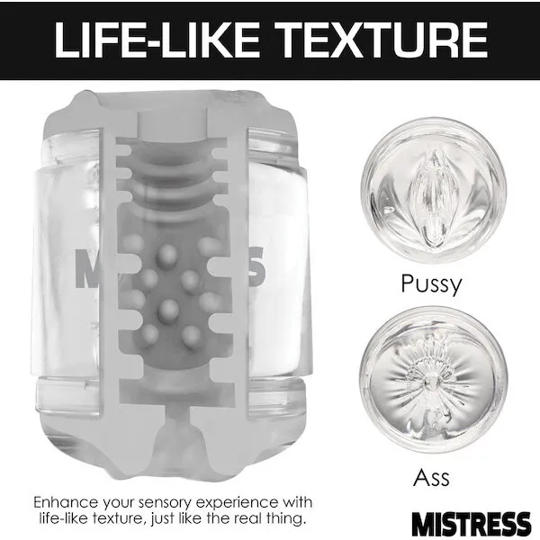 Curve-Toys-Mistress-Double-Shot-Pussy-and-Ass-Mini-Masturbator-Clear
