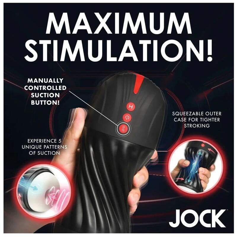 Curve Toys Jock Sucking & Vibrating Masturbator - Black