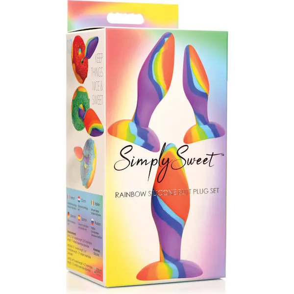 Curve-Toys-Simply-Sweet-Rainbow-Silicone-Butt-Plug-Set