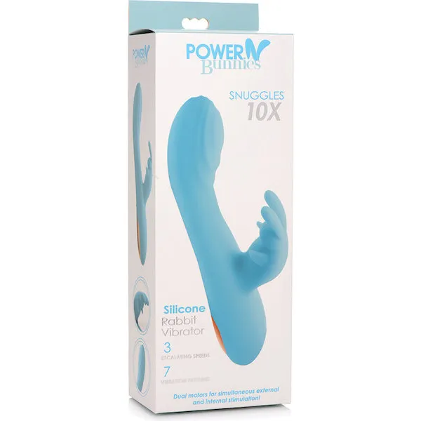 Curve-Novelties-Power-Bunnies-Snuggles-10x-Silicone-Rabbit-Vibrator-Blue