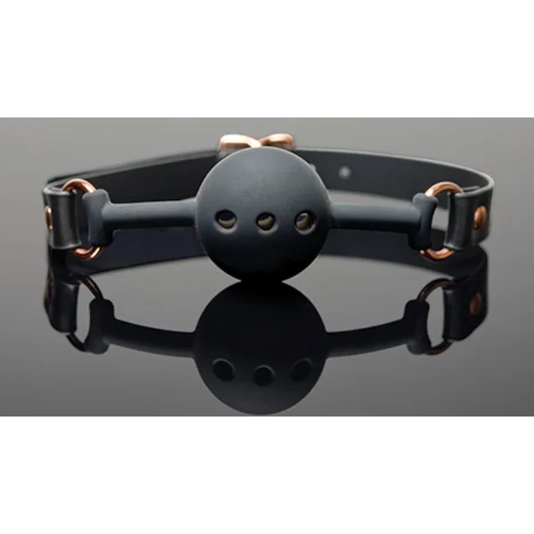 Pleasure-Collection-Adjustable-Ball-Gag-Black-Rose-Gold-O-S