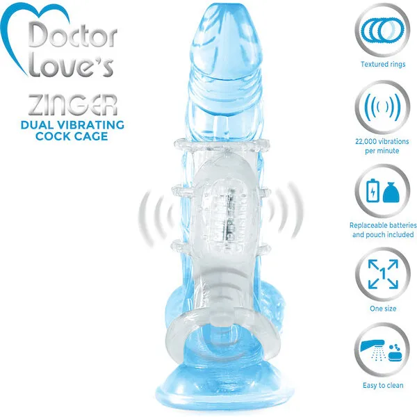 Doctor-Love-039-s-Zinger-Dual-Vibrating-Cock-Cage-Clear