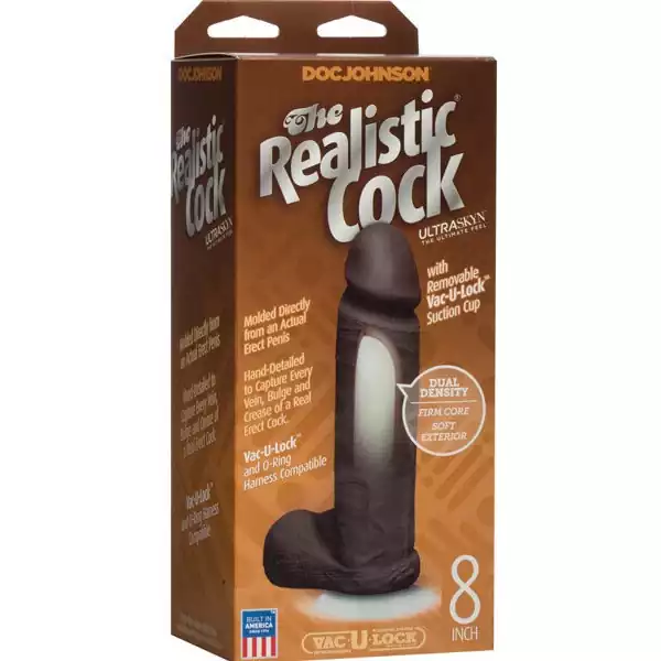 Realistic-8-inch-Ultraskyn-Cock-w-Balls-Black