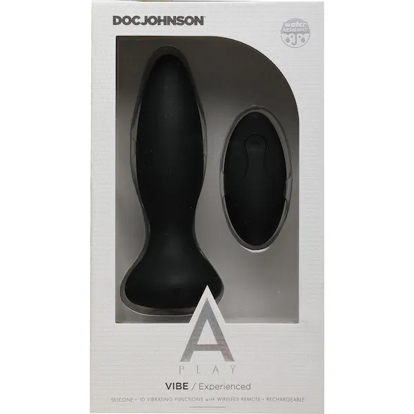 A-Play-Rechargeable-Silicone-Experienced-Anal-Plug-w-Remote-Black
