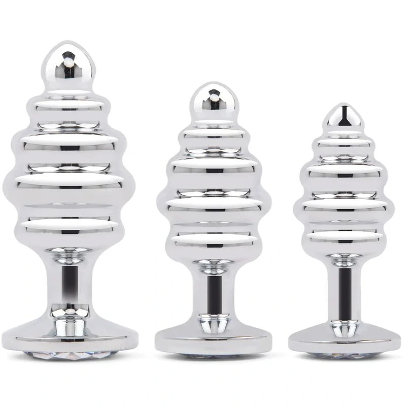 Gemsations-3-pc-2-95-inch-and-3-25-inch-and-3-7-inch-Ripple-Bling-Bling-Metal-Butt-Plug-Training-Set-Silver