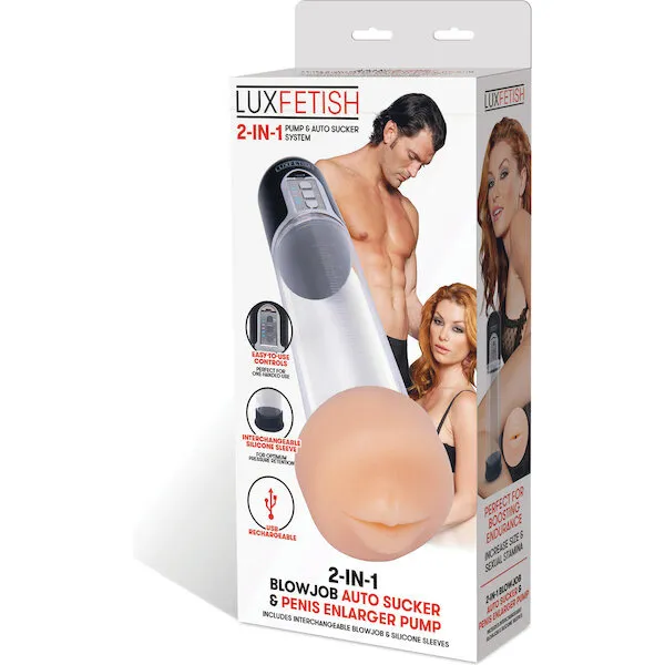 Lux Fetish 2-in-1 Blowjob Sucker &amp; Penis Enlarger Pump
