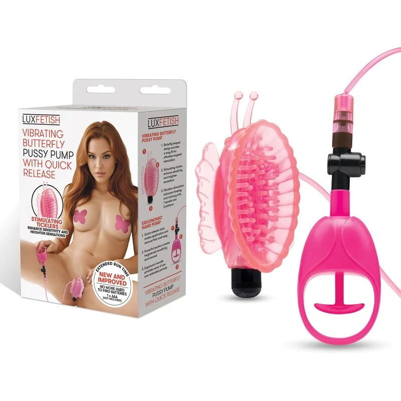 Lux-Fetish-Vibrating-Butterfly-Pussy-Pump-w-Quick-Release-Pink
