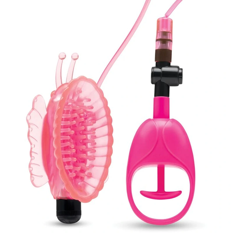 Lux-Fetish-Vibrating-Butterfly-Pussy-Pump-w-Quick-Release-Pink