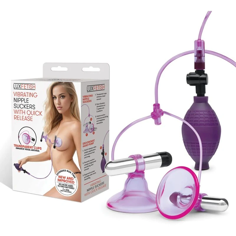 Lux-Fetish-Vibrating-Nipple-Suckers-w-Quick-Release-Pink-Purple