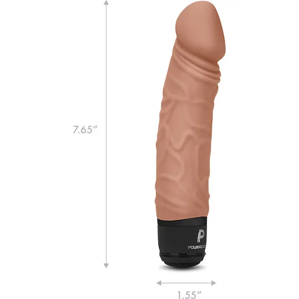 Powercocks 6.5" Realistic Vibrator - Mocha