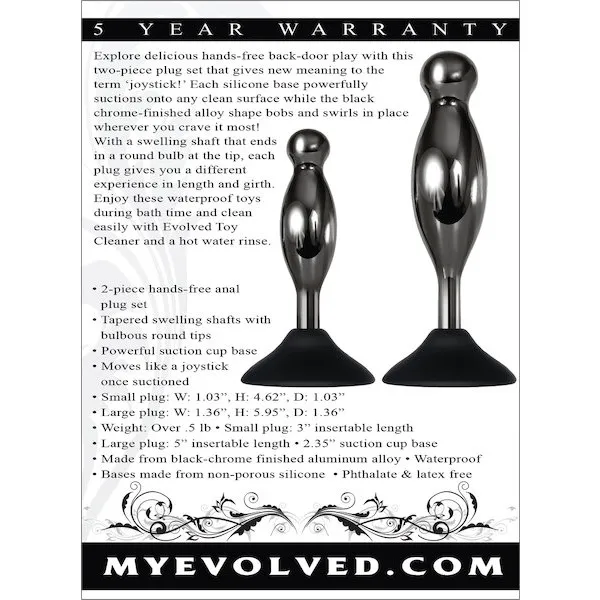Evolved-Joy-Sticks-2-pc-Plug-Set-Black-Chrome