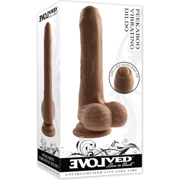 Evolved-Peek-A-Boo-Vibrating-Dildo-Dark