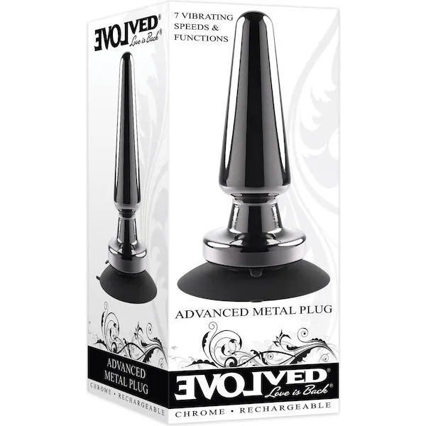 Evolved Advanced Vibrating Rechargeable Metal Plug - Black
