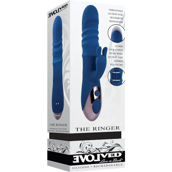 Evolved The Ringer Rechargeable Thrusting Rabbit - Blue