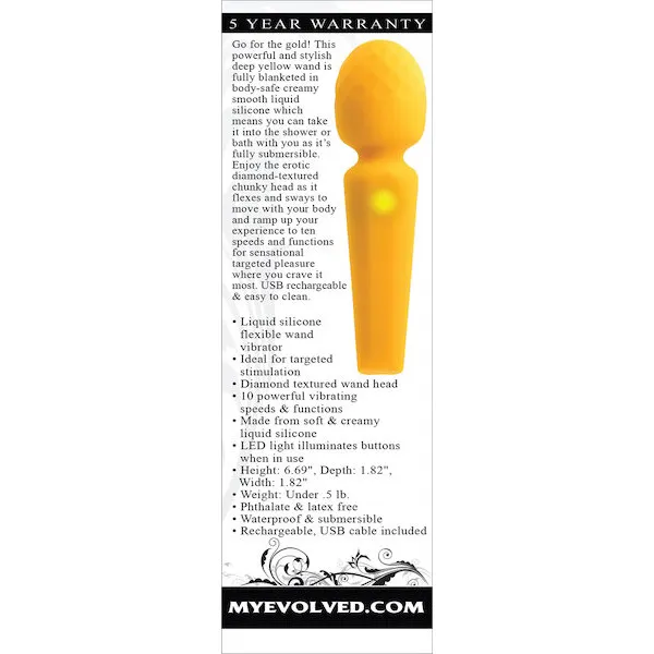 Evolved Sunshine Flexible Wand Vibrator - Yellow