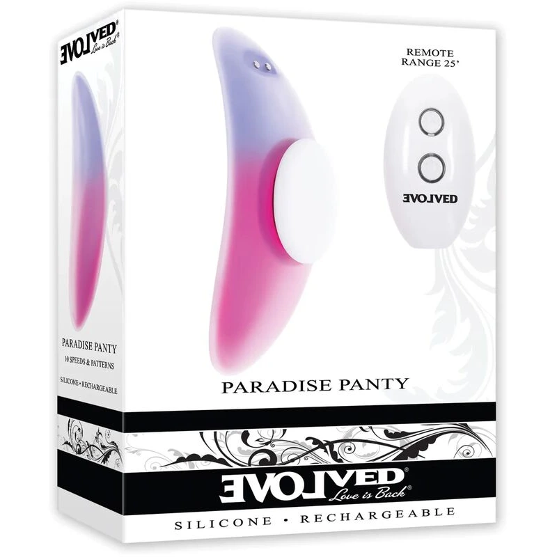 Evolved Paradise Panty Curved Panty Vibe w/Remote Control - Pink/Purple