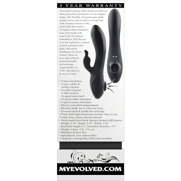 Evolved-Rabbit-Hole-Triple-Stimulation-Vibrator-Black