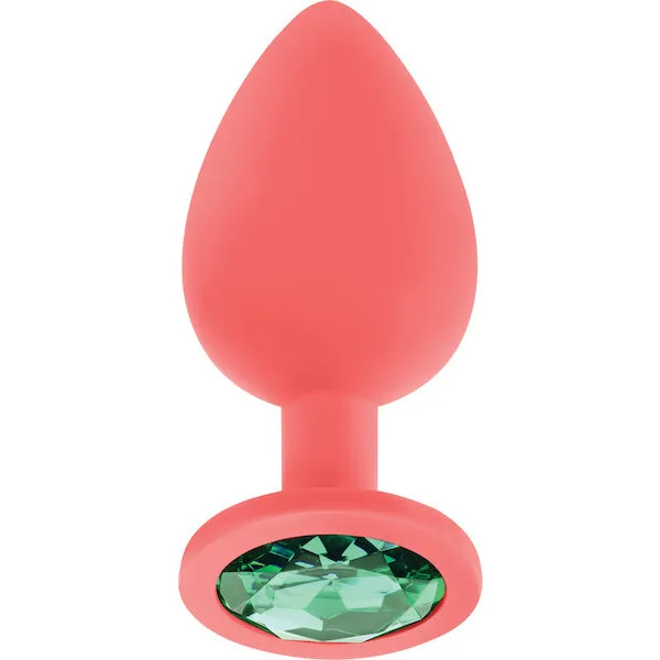 Luv-Inc-Jeweled-Silicone-Butt-Plug-w-Three-Stones-Large-Coral