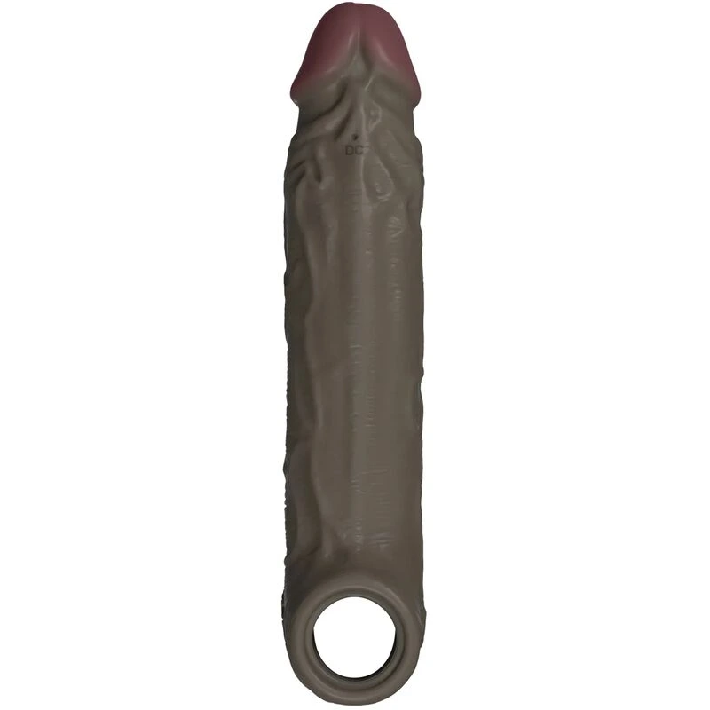 Shaft Flexskin Liquid Silicone 7.8" Vibrating Sheath - Mahogany