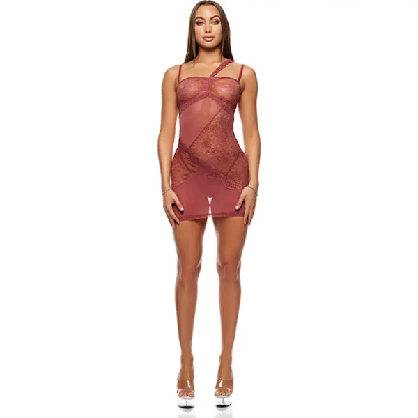Patch-of-Petals-Sheer-Mesh-and-Lace-Chemise-w-Thong-2-pc-Set-Mauve-XL