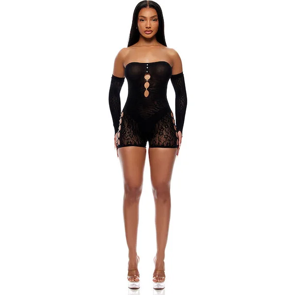 Cross-Your-Mind-Romper-Bodystocking-w-Rhinestone-Details-and-Gloves-2-pc-Set-Black-QN
