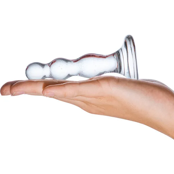 Glas-Triple-Play-Beaded-Butt-Plug-Clear