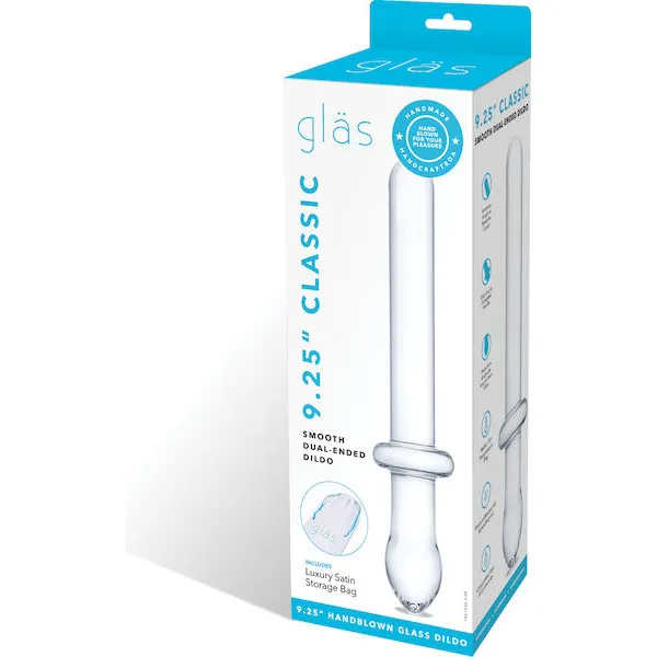 Glas-9-25-inch-Classic-Smooth-Dual-Ended-Dildo-Clear