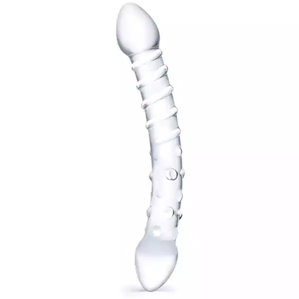 Glas-Double-Trouble-Glass-Dildo-Clear