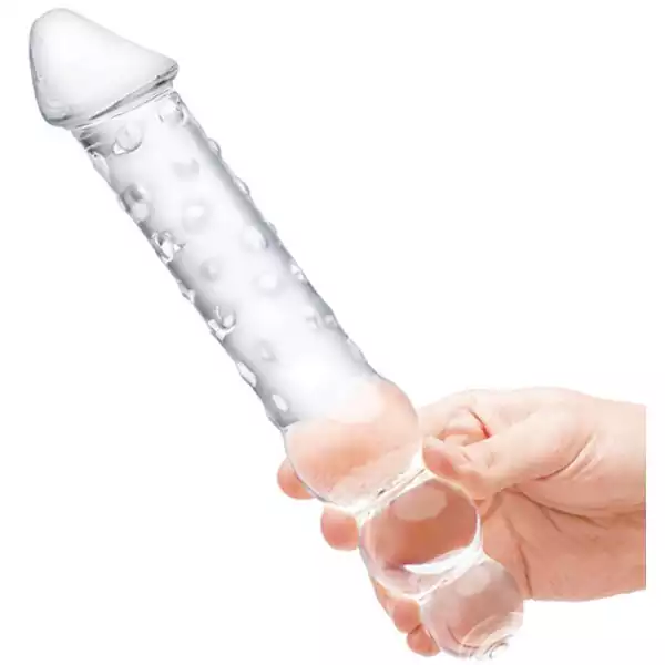 Glas-12-inch-Double-Ended-Glass-Dildo-w-Anal-Beads-Clear