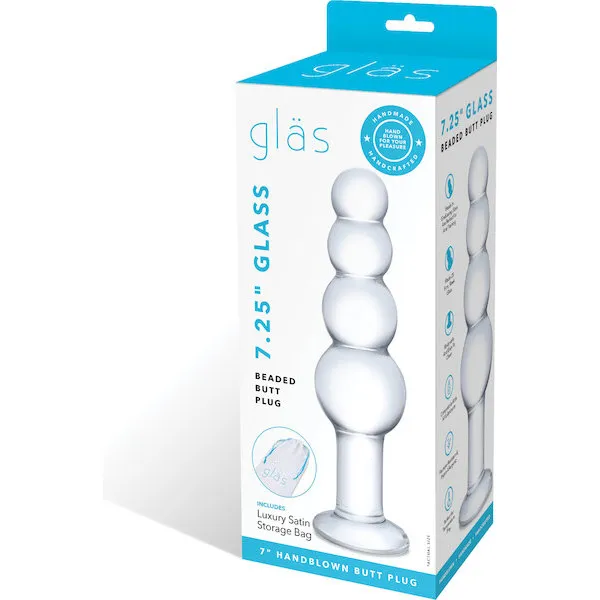 Glas-7-25-inch-Glass-Beaded-Butt-Plug-Clear