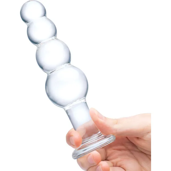 Glas-7-25-inch-Glass-Beaded-Butt-Plug-Clear