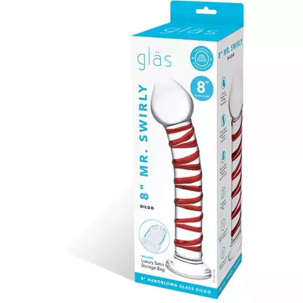 Glas-8-inch-Mr-Swirly-Glass-Dildo-Red