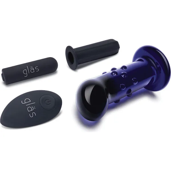 Glas-4-inch-Rechargeable-Vibrating-Dotted-G-Spot-P-Spot-Plug-Blue
