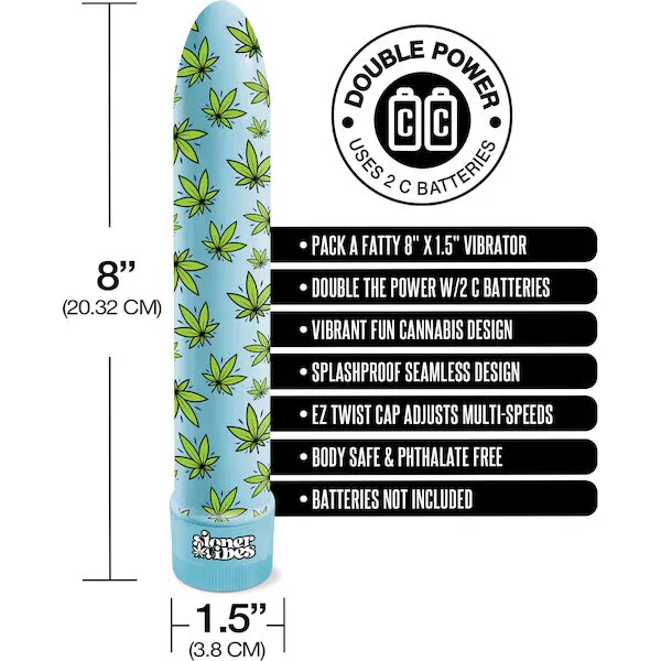 Stoner Vibes Pack A Fatty Multi Speed Vibrator - Blue Dream