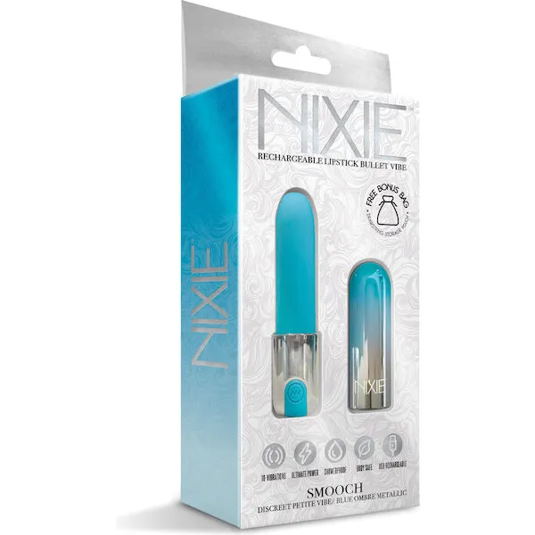 Nixie-Smooch-Rechargeable-Lipstick-Vibrator-Blue-Ombre