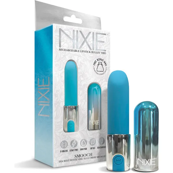 Nixie-Smooch-Rechargeable-Lipstick-Vibrator-Blue-Ombre