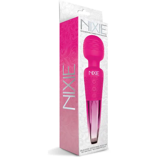 Nixie-Rechargeable-Wand-Massager-Pink-Ombre-Metallic