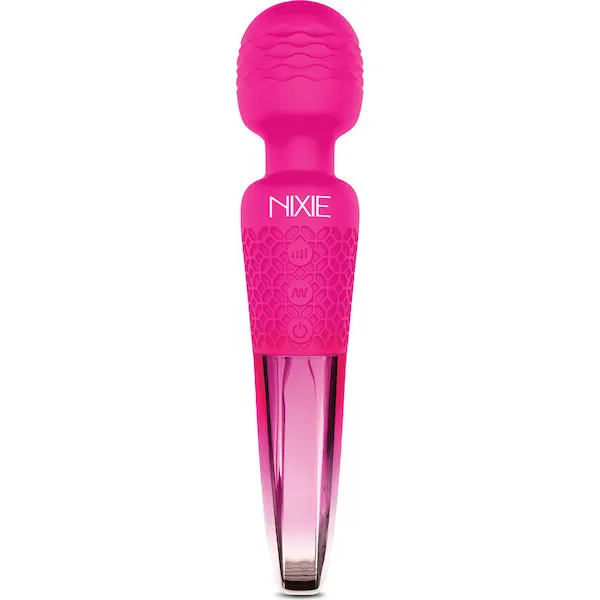Nixie-Rechargeable-Wand-Massager-Pink-Ombre-Metallic